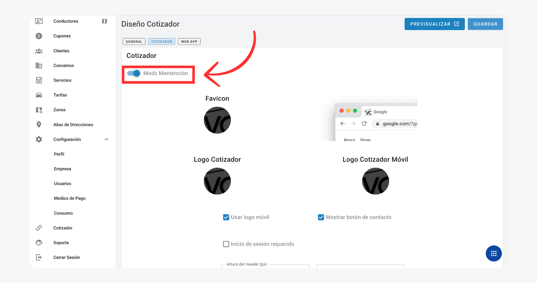 Configuración modo offline